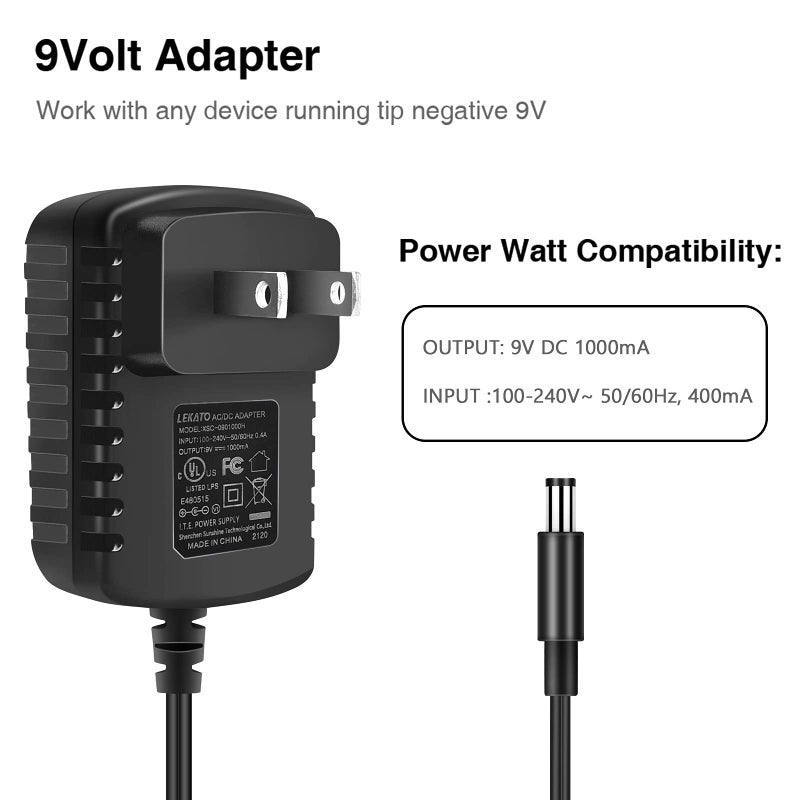 LEKATO Pedal Power Supply Adapter Power Adapter 9V AC/DC Adapter for LEKATO Looper Pedal - Image 2